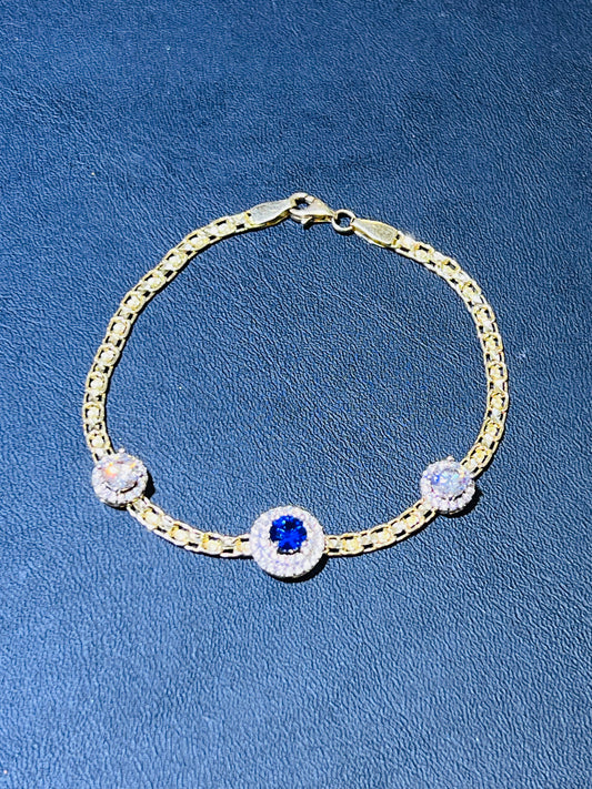 14k bracelet blue stone