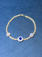 14k bracelet blue stone