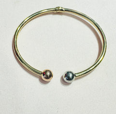 14k bangle two tones ball