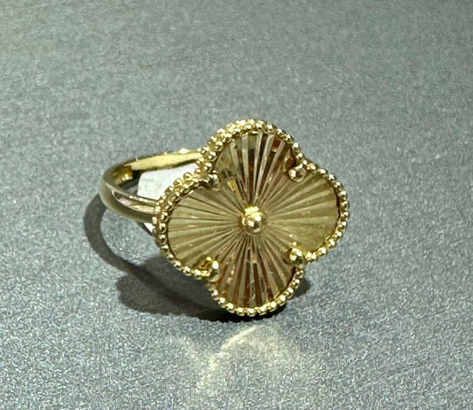 14k gold ring ladies flower clover