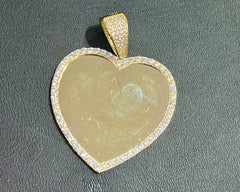 14k heart pendant for pictures or engraving