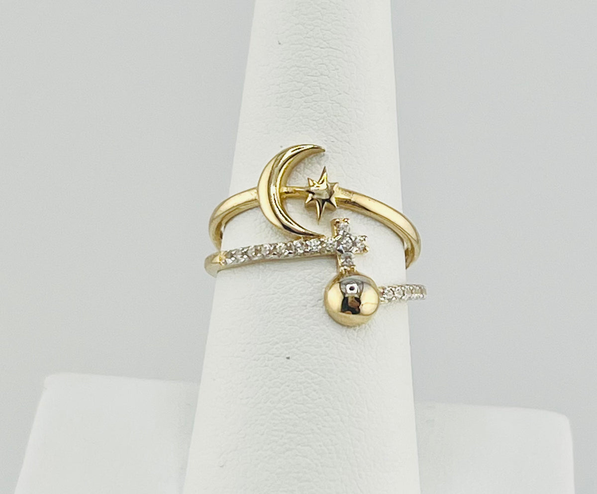 14k ring mon and star