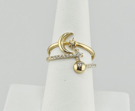 14k ring mon and star