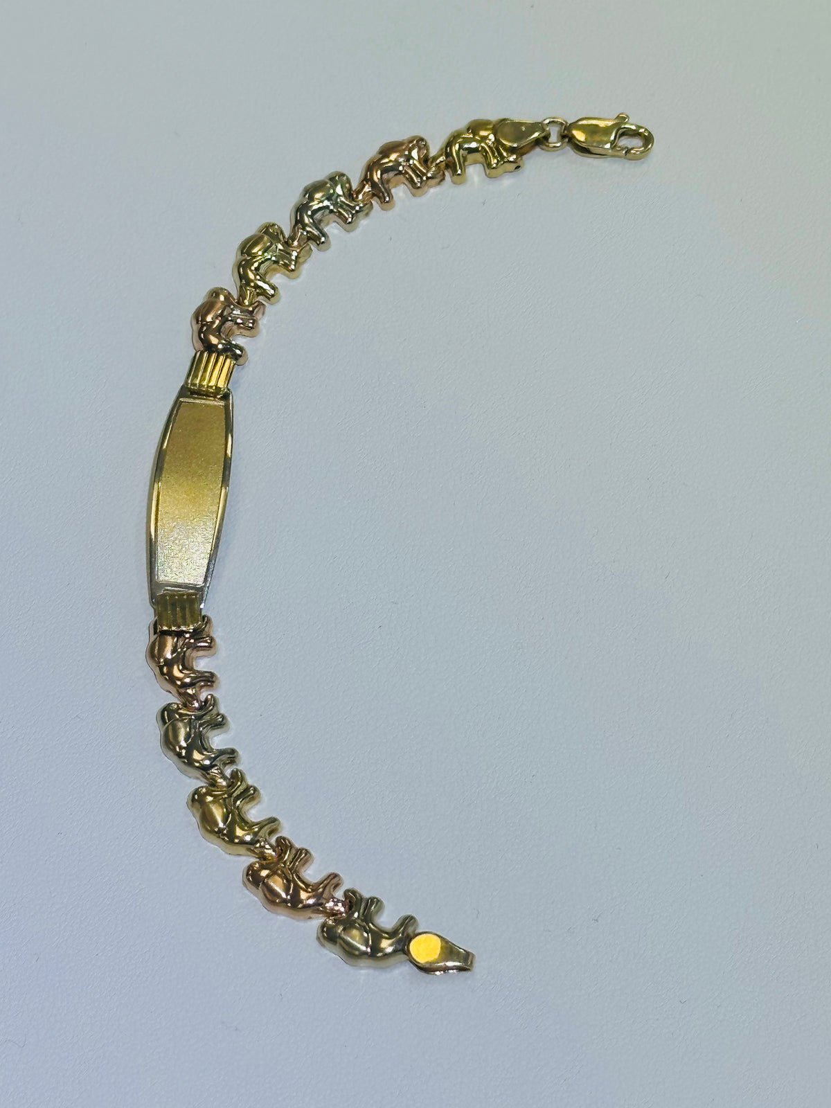 14k bracelet ID kids & girls 3 color elephants