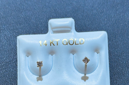 14k .08ct diamond earing