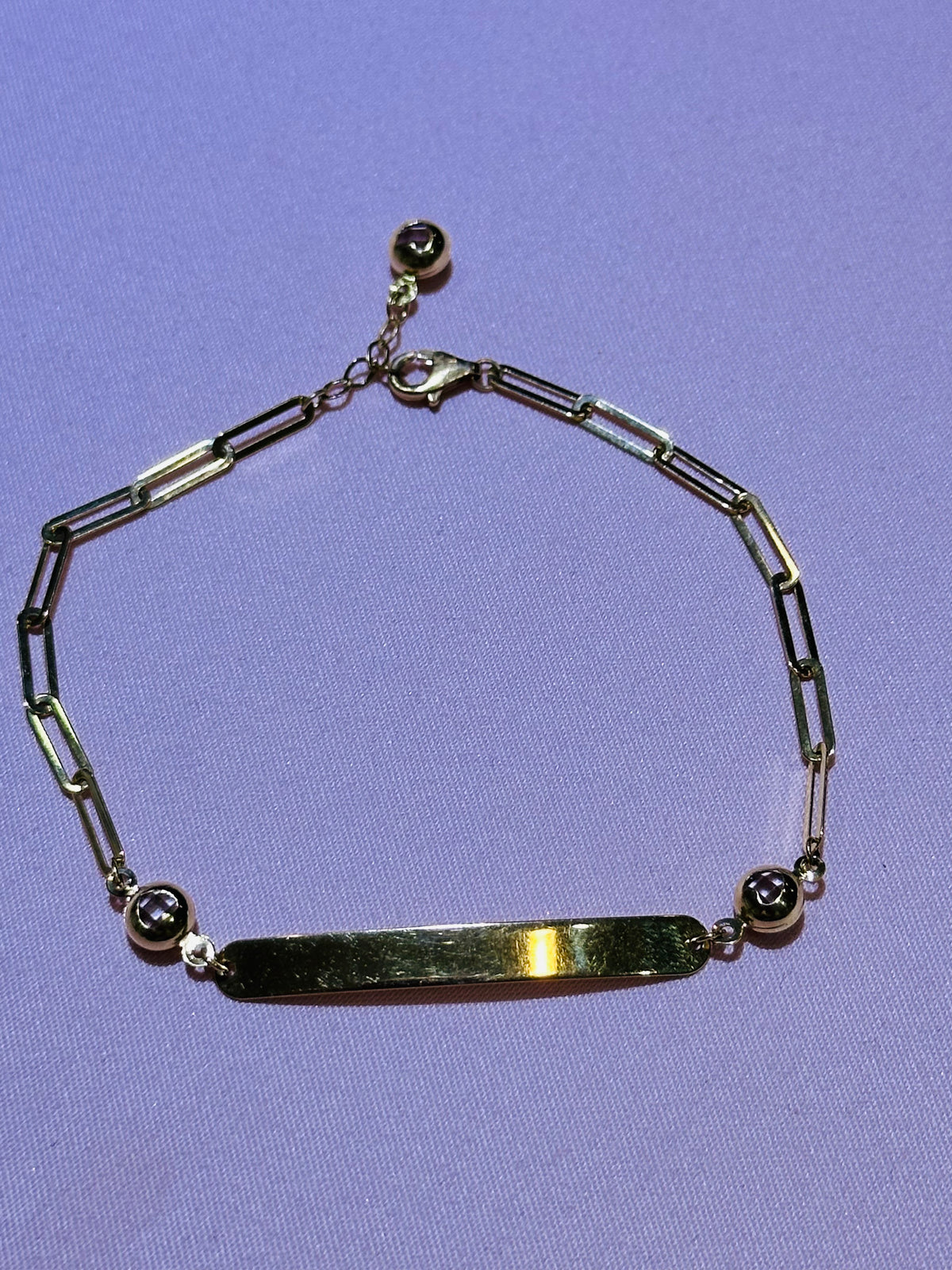 14k bracelet paper clip 8”