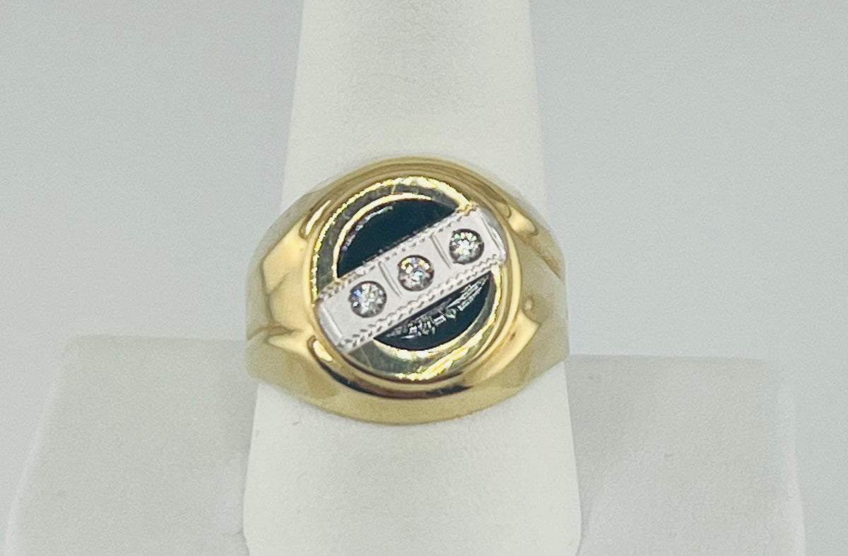 14k ring men onix stone