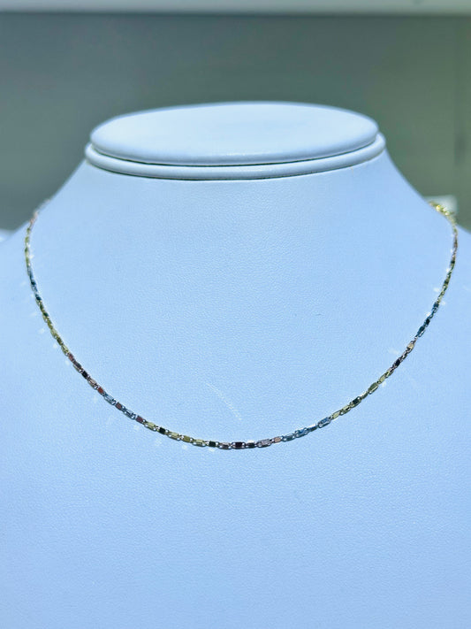 14k 3 color necklace 16”