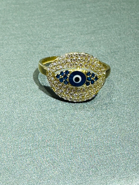 14k ring eye blue