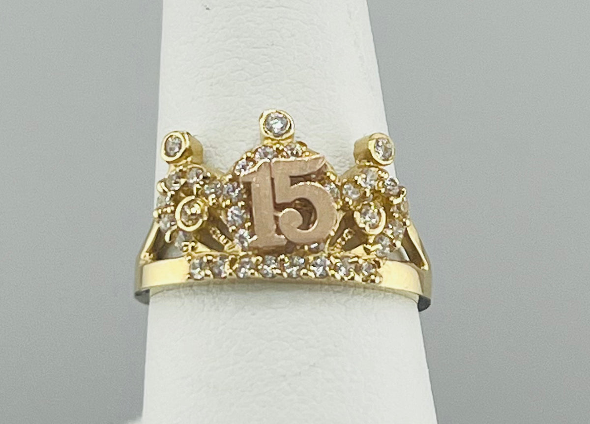 14k Quince (15) crown with stones