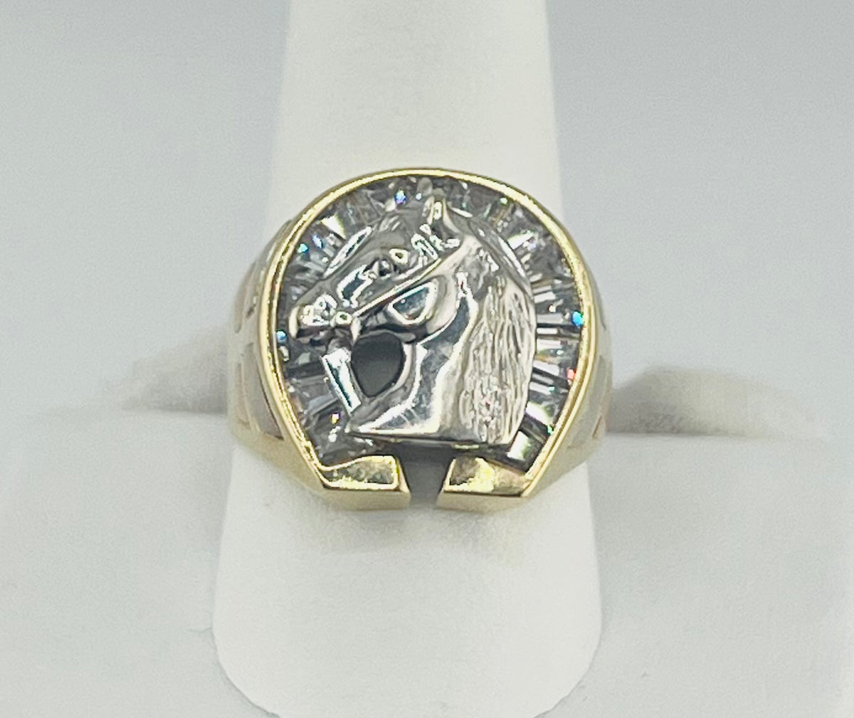 14k ring men horse stone