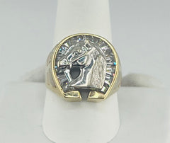 14k ring men horse stone