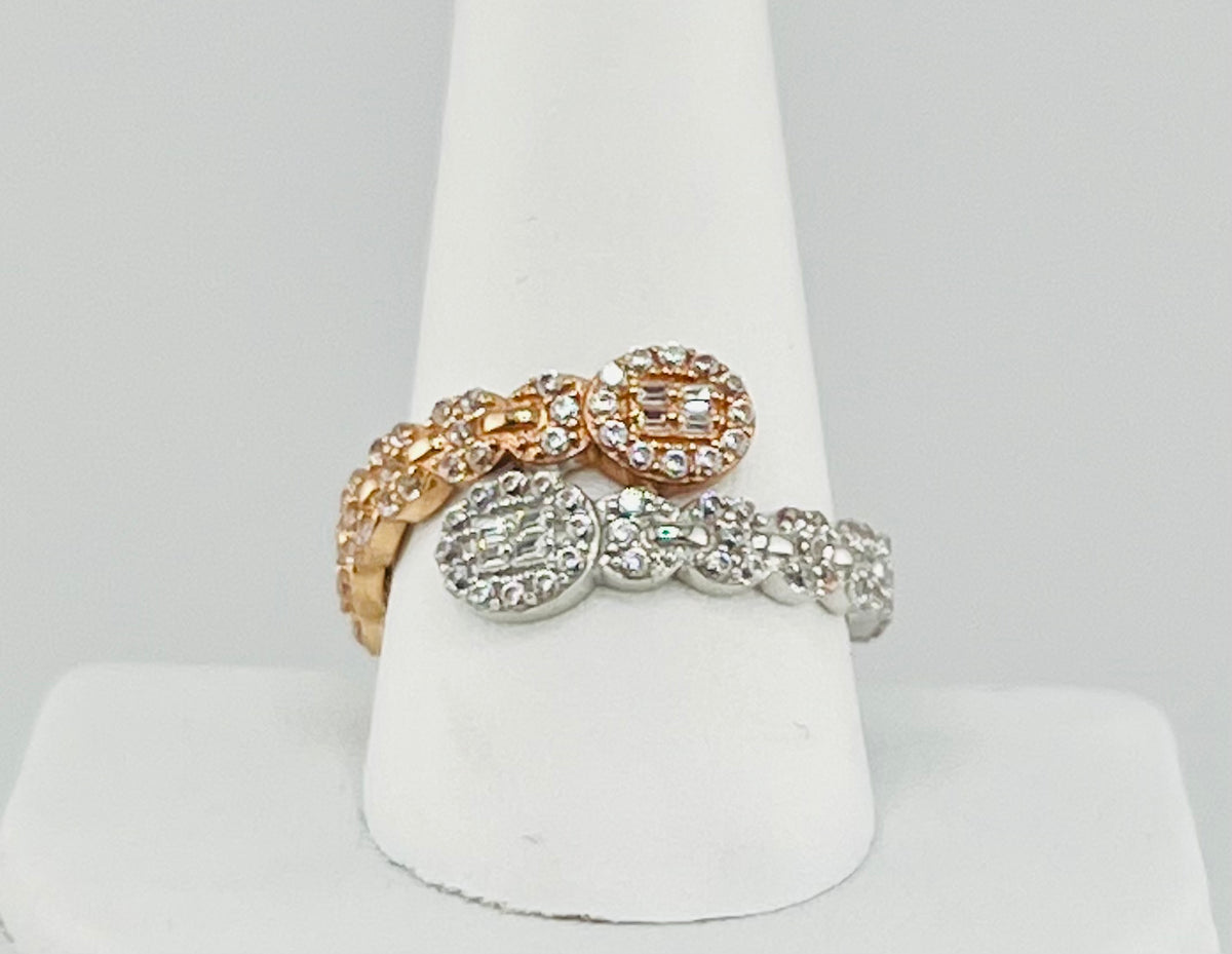 14k ring white and pink gold