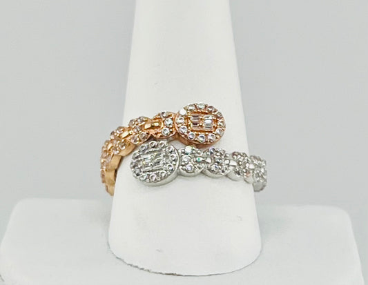 14k ring white and pink gold