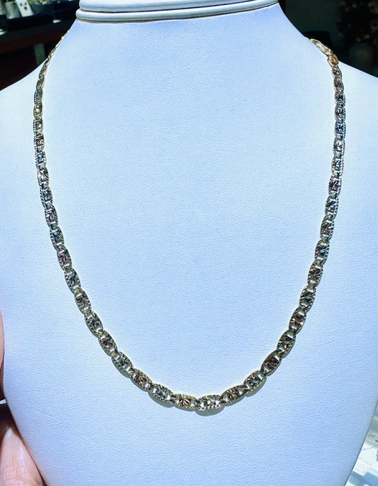 14k necklace valentino 3color 20”