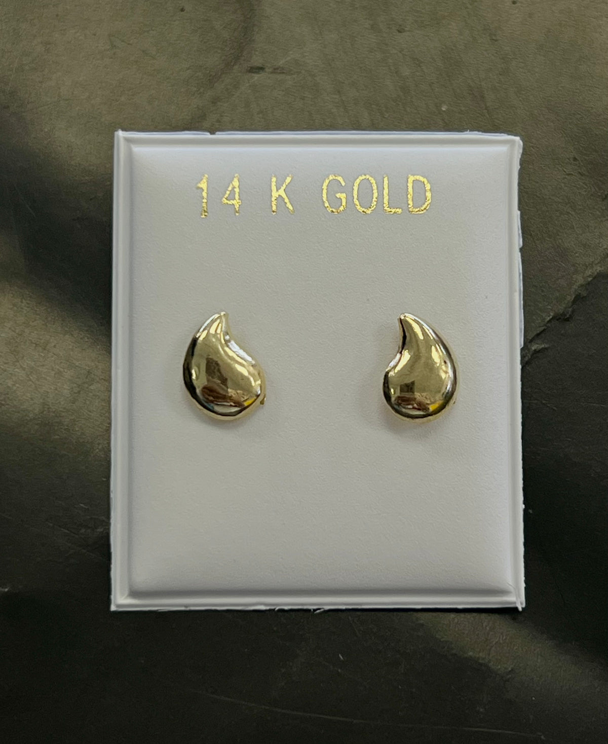 14k small droplet earring