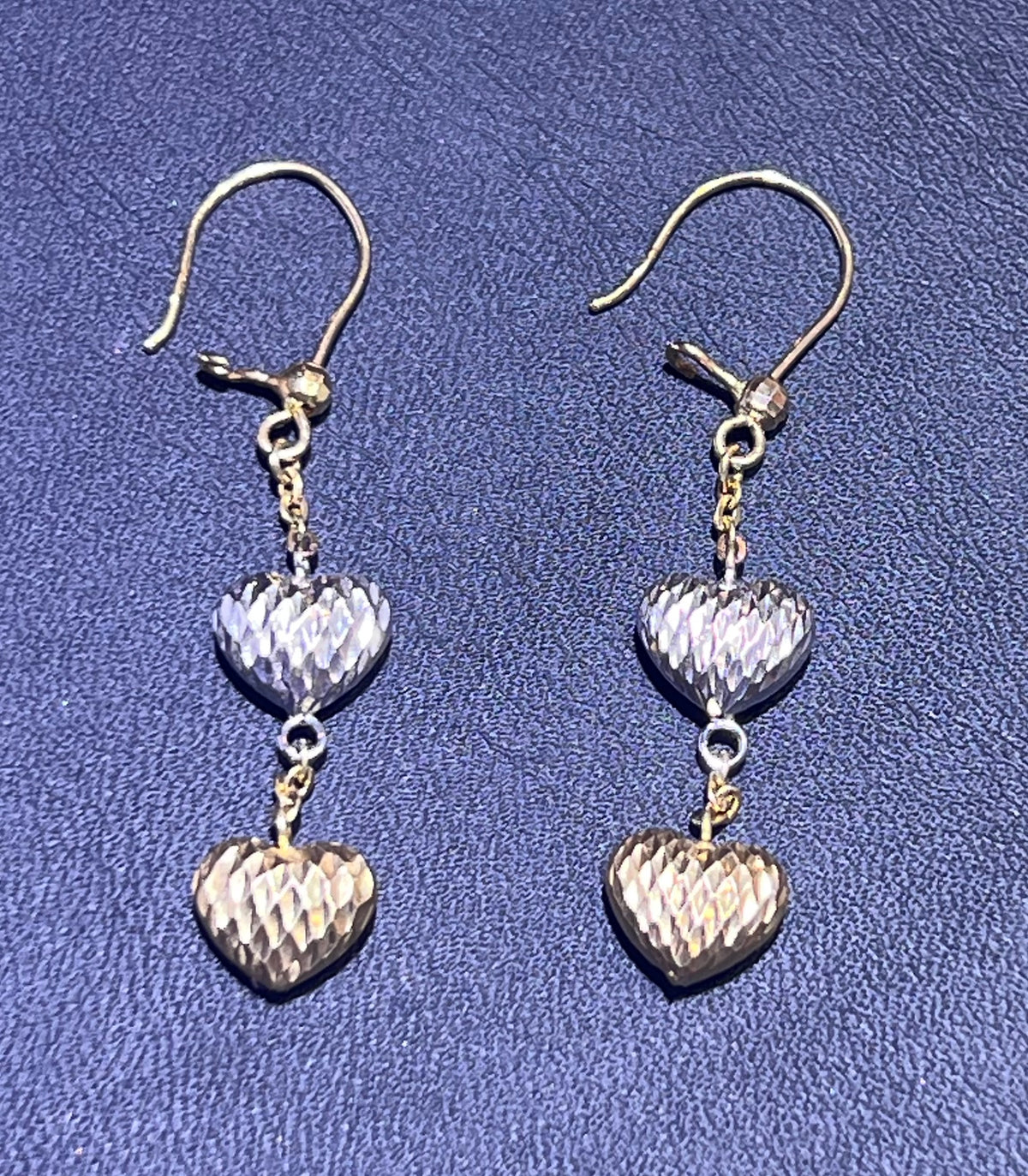 14k earing long heart