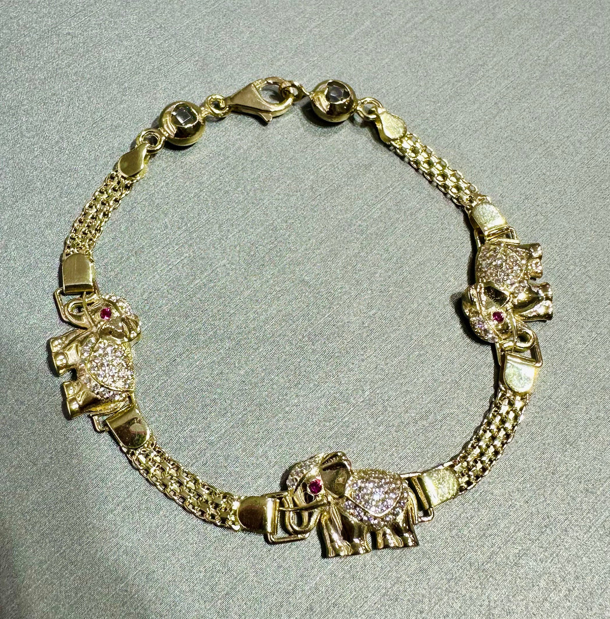 14k Elephant bracelet