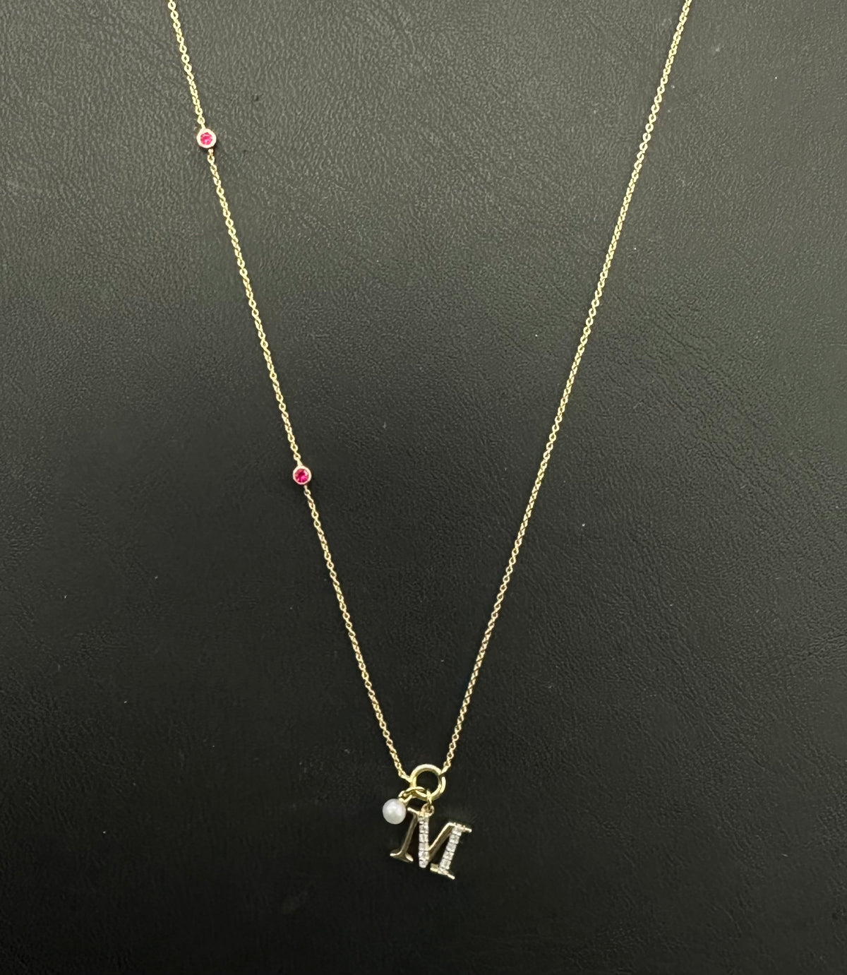 10k gold 0.10ct diamond letter necklace