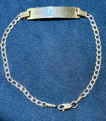14k baby bracelet white diamond cut 6”
