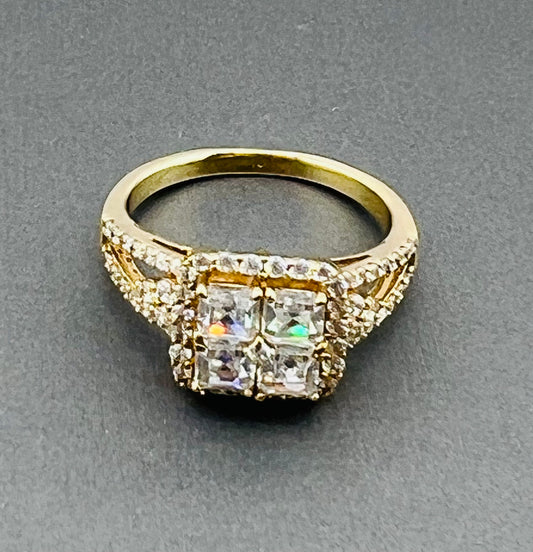 14k ring ladies engagement cz