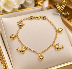 14k bracelet with charms 3.56g  min star