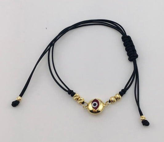 14k red evil eye bracelet