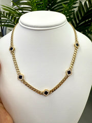 14k Monaco necklace black clover  17”