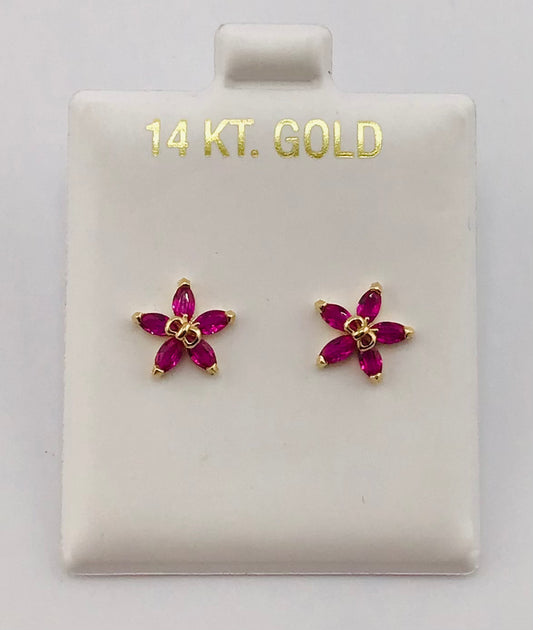 Baby earing red flower