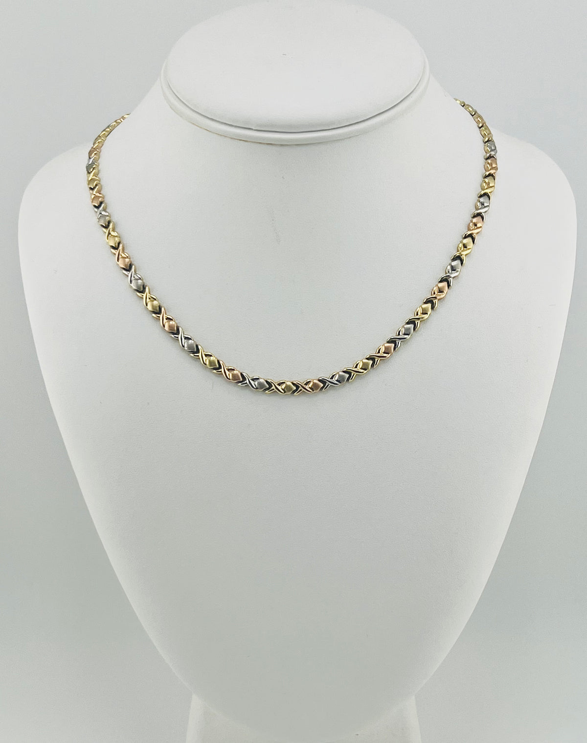 14k necklace shoker kiss and huggs 3 color