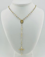 14k Rosary 3 color necklace