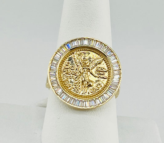 14k Ring gold 50 pesos mexicanos design