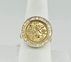 14k Ring gold 50 pesos mexicanos design