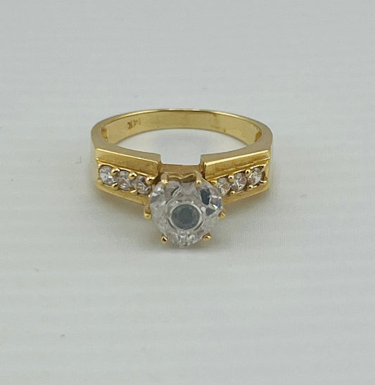 14k ring ladies engagement cz