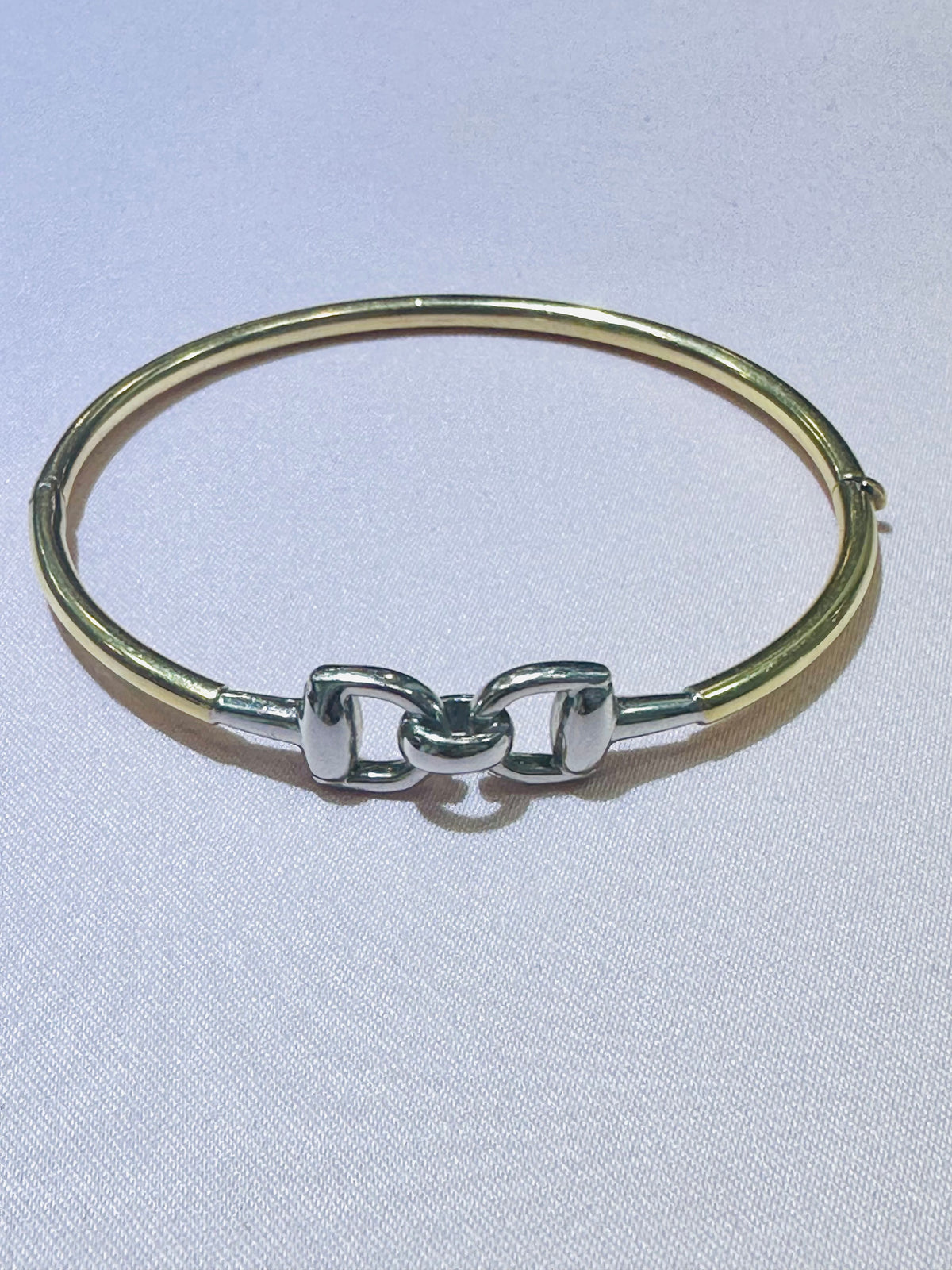 14k white and yellow gold stylish bangle