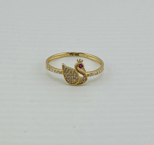 14k ring swan ring ladies