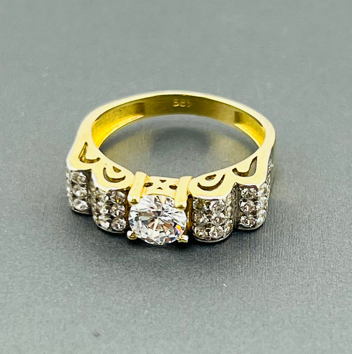 14k ring ladies engagement cz