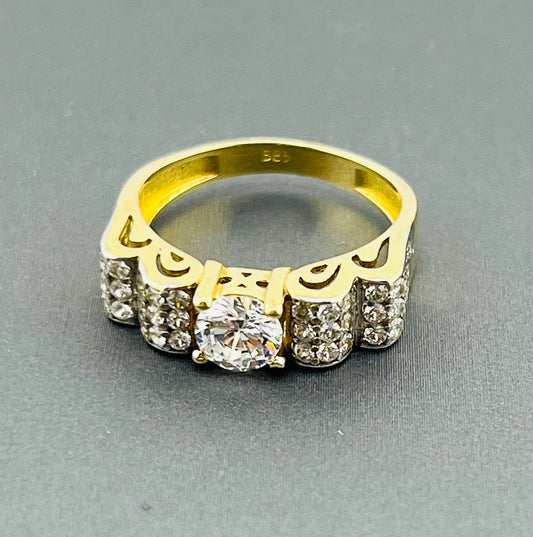 14k ring ladies engagement cz