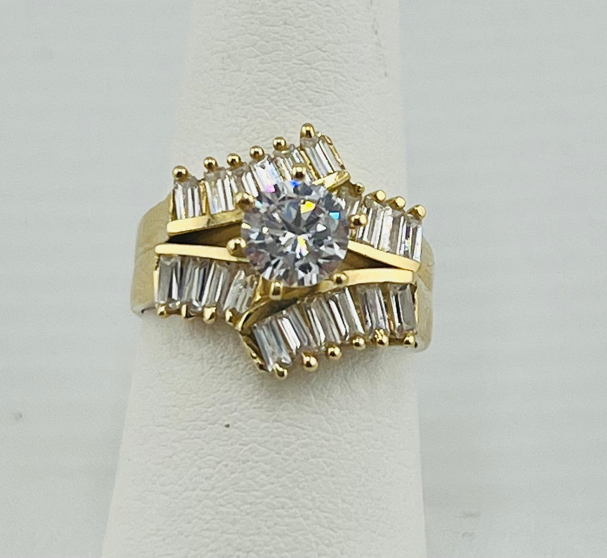14k ring ladies engagement cz