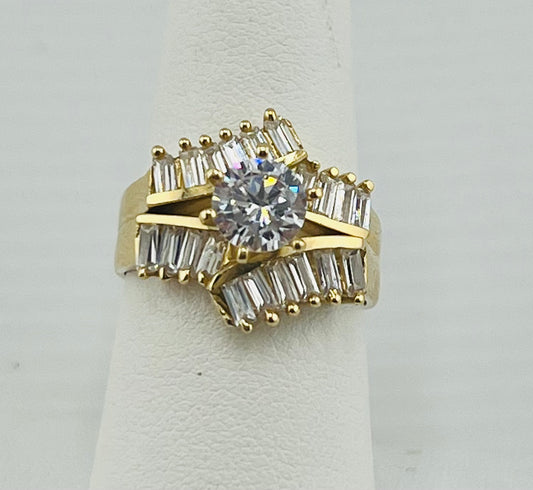 14k ring ladies engagement cz