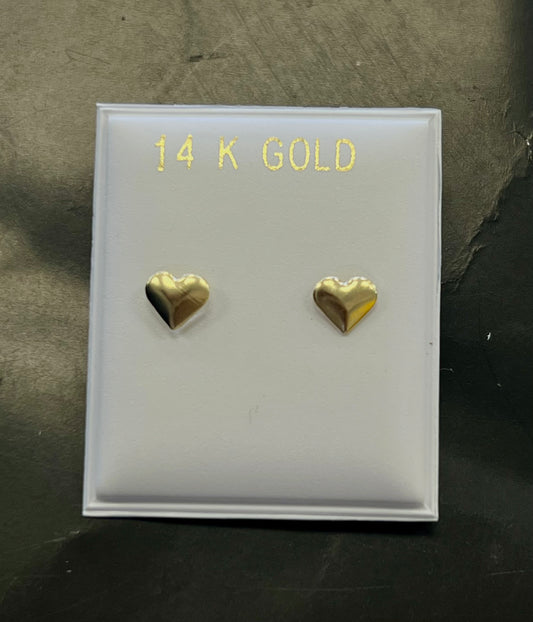 14k small heart earring