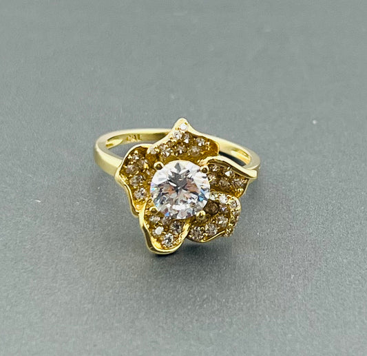 14k flower ring