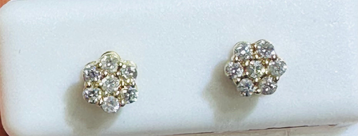14k Earring 0.31ct Flower