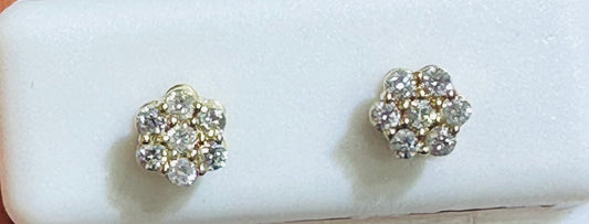 14k Earring 0.31ct Flower
