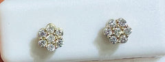 14k Earring 0.31ct Flower