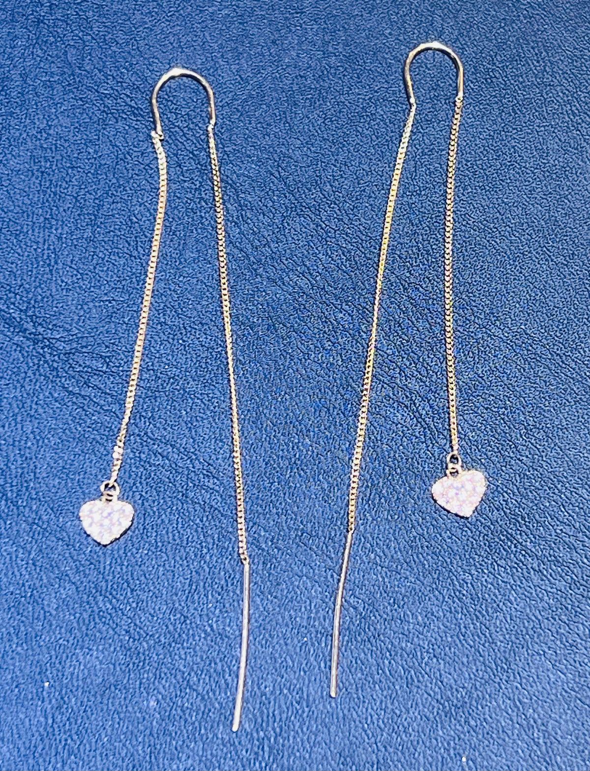 14k earing heart long