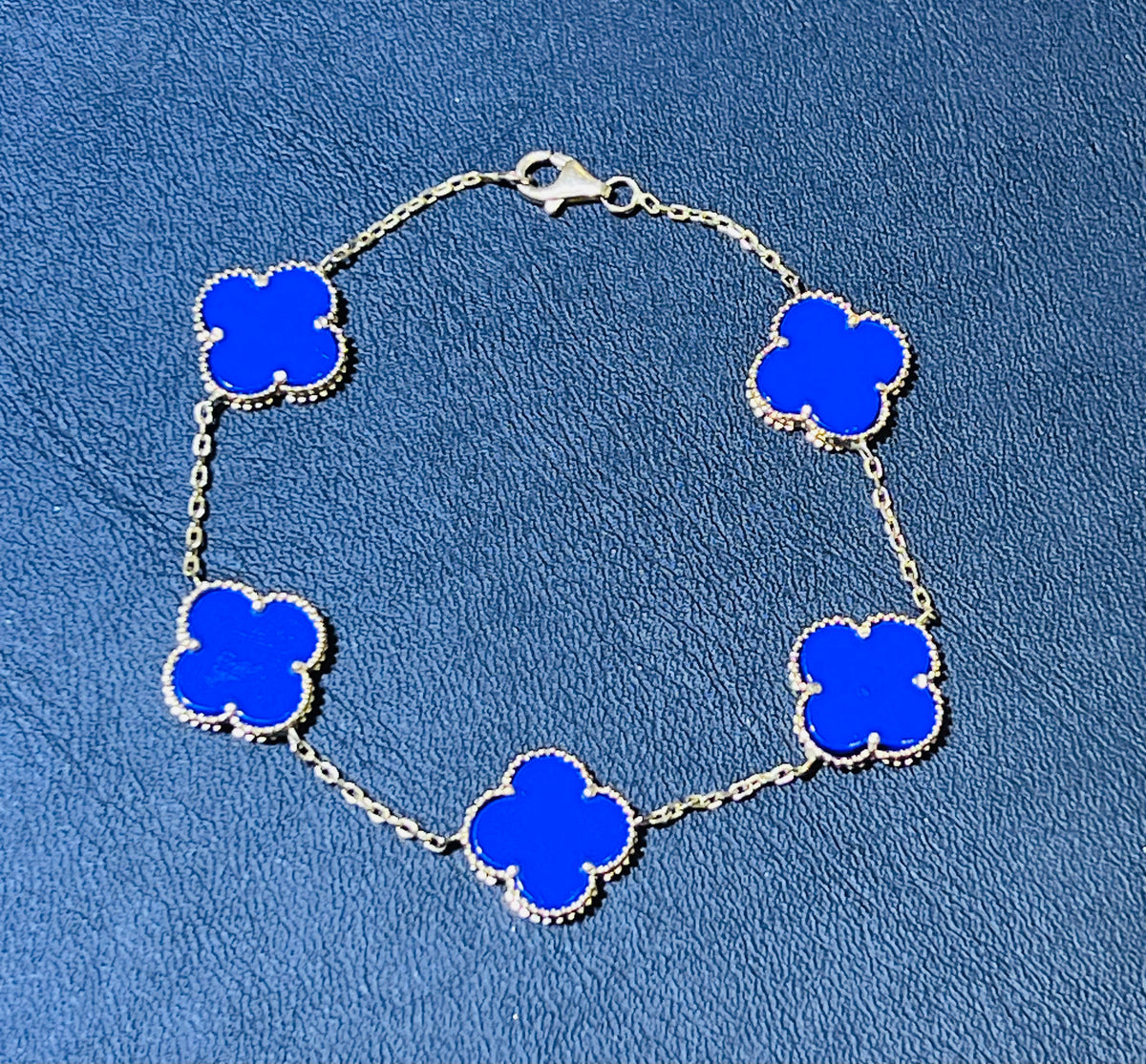 14k bracelet blue flower