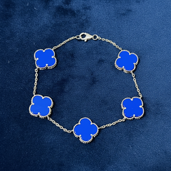 14k bracelet blue flower clover en especial 5.72 gramos