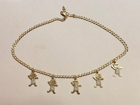 14k necklace with kids charms