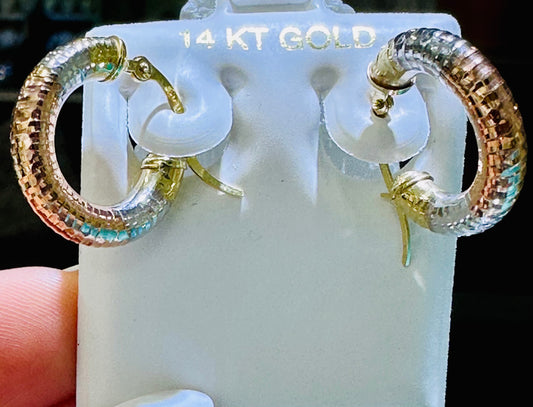 14k hoops higgie small 3color